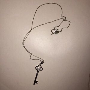 Silver Dimond Key Necklace